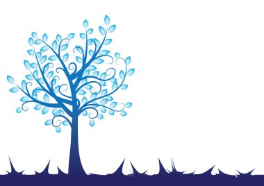 Beyaz arkaplanda izole edilmiş alanda büyüyen ağaç