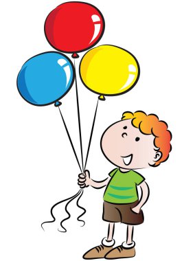 Balonlu bir çocuğun resmi