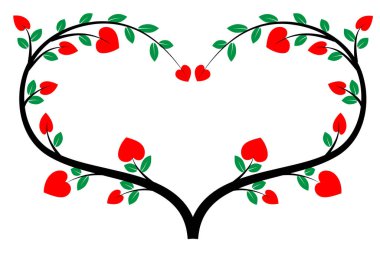 Kırmızı kalbin vektör çizimi