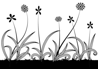 Çiçek arkaplanının vektör çizimi