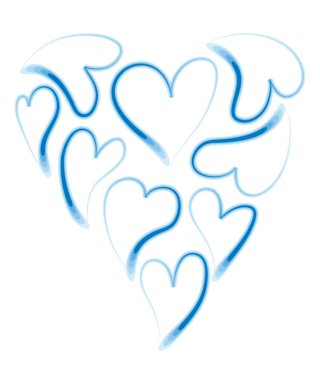 beyaz arkaplanda izole edilmiş karikatür biçiminde kalp şekli simgesi