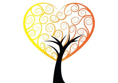 Kalp şeklinde bir ağaç