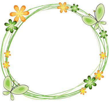 Metin için çiçekli çerçeve ve yer