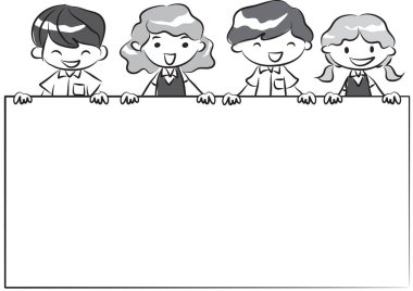 Bir grup insanın vektör çizimi