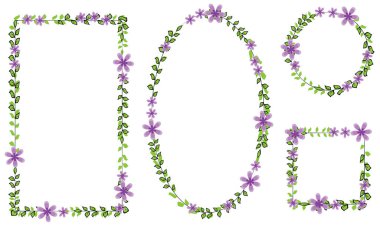 Çiçekli ve çiçekli bir çerçeve.