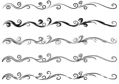 kaligrafik tasarım elementlerinin vektör kümesi