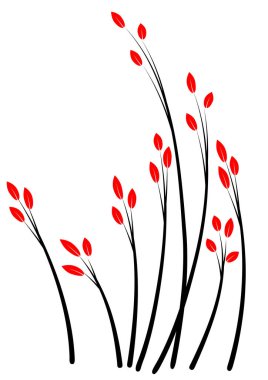 Kırmızı ve beyaz çiçeklerin vektör çizimi