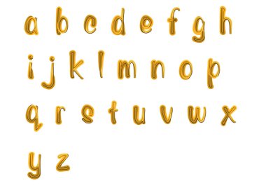 beyaz arkaplanda izole edilmiş çizgi film dekoratif alfabesi, vektör illüstrasyonu