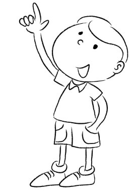 Küçük tatlı bir çocuğun vektör çizimi