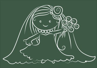 Güzel bir prensesin vektör çizimi