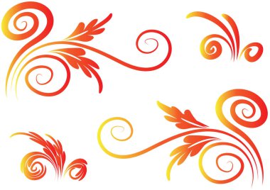 soyut çiçeklerin vektör kümesi
