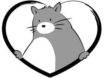 Şirin bir kedinin vektör çizimi