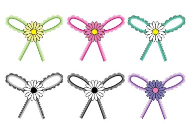 Farklı dekoratif yayların vektör çizimleri