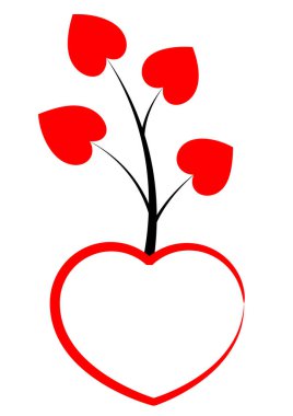 Çiçekli kırmızı kalp