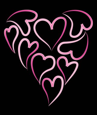 vektör kalp şekli aşk