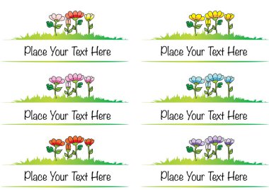 Bir dizi yaz çiçeğinin vektör çizimi