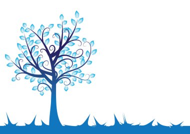 Beyaz arkaplanda izole edilmiş alanda büyüyen ağaç