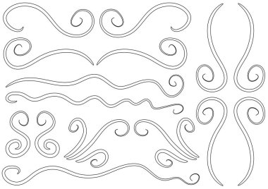 Siyah ve beyaz vektör dekoratif elementler kümesi