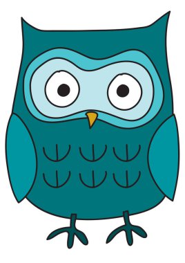 Beyaz arka planda sevimli baykuş