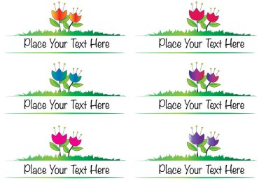 Bir dizi yaz çiçeğinin vektör çizimi