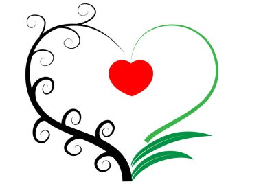 Çiçekli kalp şekli