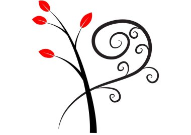 Kırmızı çiçek arkaplanının vektör çizimi