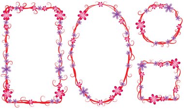 Tasarım için çiçek elementleri kümesi