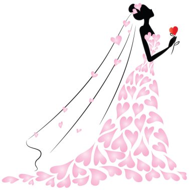 Çiçekli bir kızın vektör çizimi