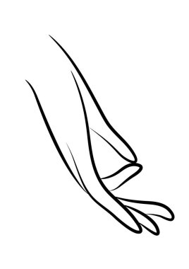 bir elin siyah ve beyaz vektör çizimi 