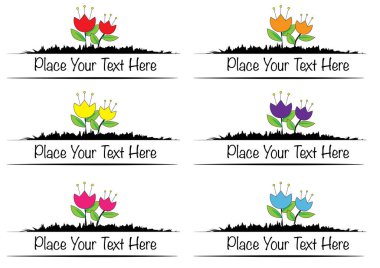 Bir çiçek kümesinin vektör illüstrasyonu