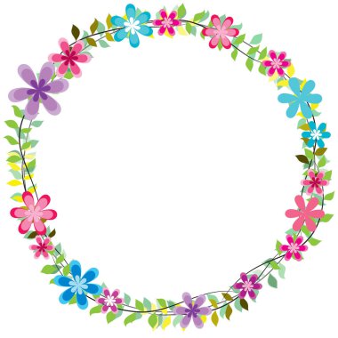 Çiçekler ve kelebeklerle suluboya çerçeve