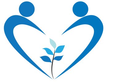 Beyaz arkaplanda bir kalp şeklinin vektör çizimi 