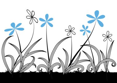 Çiçek arkaplanının vektör çizimi