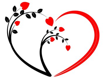 Kalp şeklinde kırmızı kalpler.