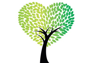 Beyaz arkaplanda yeşil yapraklı ağaç