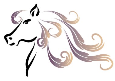 at silueti vektör çizimi