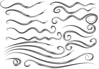 Dekorasyonunuz için vektör kaligrafik tasarım ögeleri kümesi