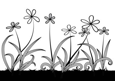 Çiçek arkaplanının vektör çizimi