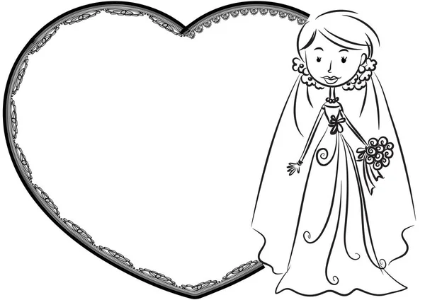 Hochzeitseinladung Mit Braut — Stockvektor
