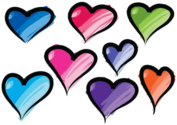 Set Vector Hearts — Stock Vector