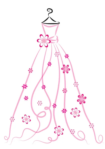Illustration Vectorielle Une Robe Rose — Image vectorielle