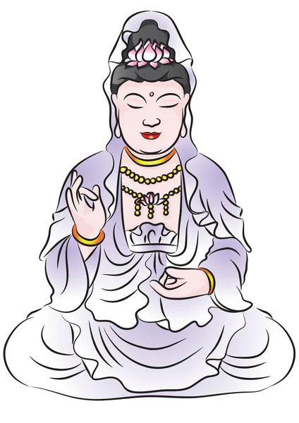 Ilustración Vectorial Buda Dibujos Animados — Vector de stock