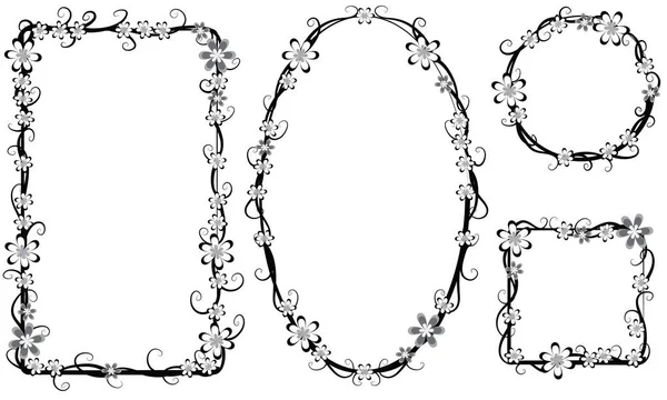 Beyaz arkaplanda izole edilmiş boş alanı olan güzel dekoratif çerçeveler, vektör illüstrasyonu 