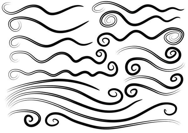 Siyah vektör çizgileri kümesi