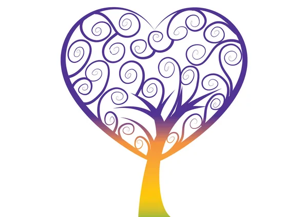 Árbol Con Forma Corazón — Vector de stock