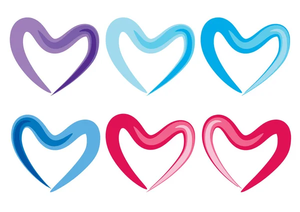 Set Vector Hearts — Stock Vector