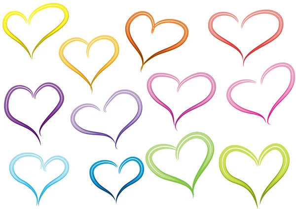 Vector Conjunto Corazones — Vector de stock