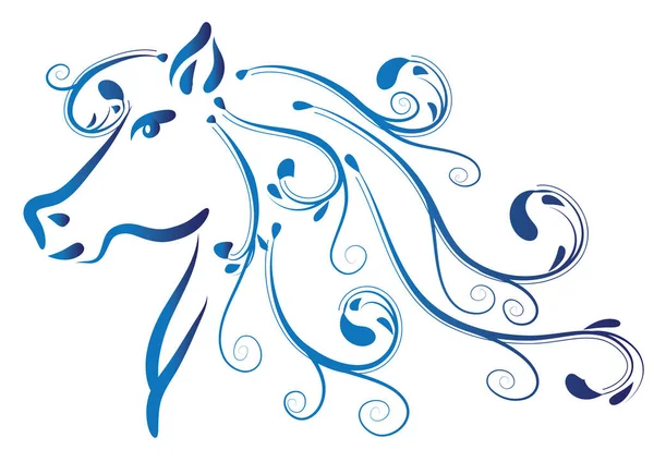 Mavi ve beyaz çiçek süslemesinin vektör çizimi