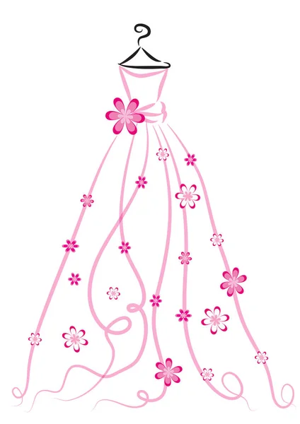 Illustration Vectorielle Une Robe Rose — Image vectorielle