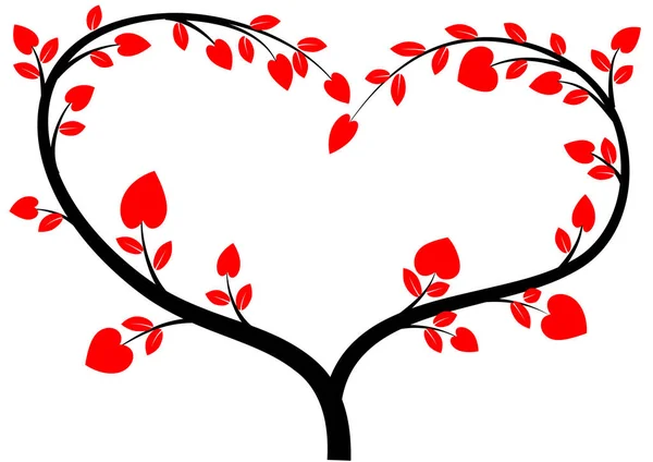 Valentýnské Přání Srdcem Červenými Srdci — Stockový vektor